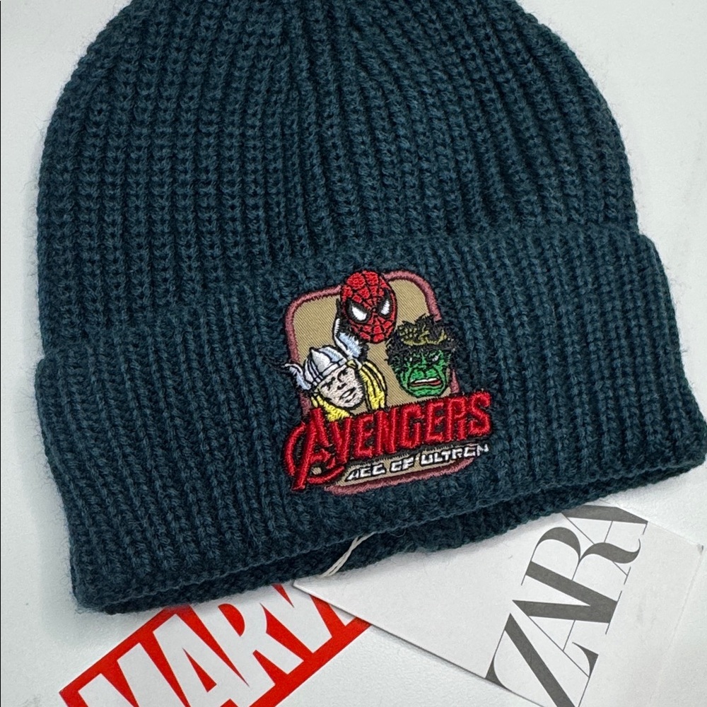Zara Kids Avengers Knit Beanie - Dark Green - Picture 2 of 2